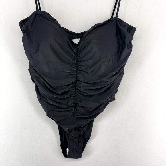 J. Crew Black Swimsuit‎ Ruched Sweetheart One-piece Womens Size 24 NEW - Picture 4 of 10